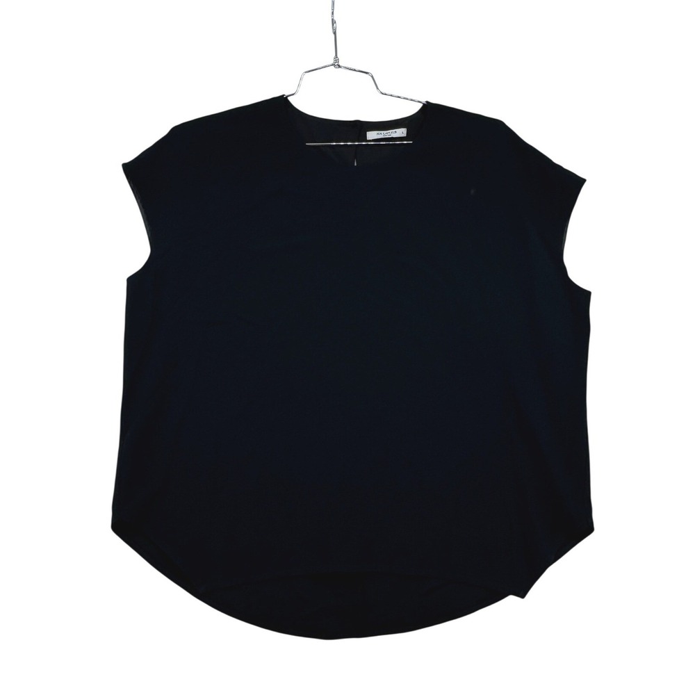 MM.LaFleur Didion Top Women L Black Excellent Sleeveless Crepe Blouse